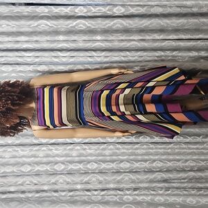 Badgley Mischka Multi Color Striped High Low Dress